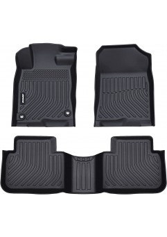 JDMON All Weather Floor Mats Compatible with 2022 2023 Honda Civic Sedan Hatchback, 2 Row Front & Rear Custom Fit TPE Floor Liner Black