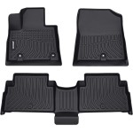 JDMON All Weather Floor Mats Compatible with 2021 2022 Hyundai Santa Fe Hybrid (Hybrid Only), 2 Row Front & Rear Custom Fit Floor Liner Set Black