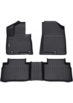 JDMON All Weather Floor Mats Compatible with 2022 2023 Hyundai Tucson (No Hybrid Models), 2 Row Front & Rear Custom Fit TPE Floor Liner Black